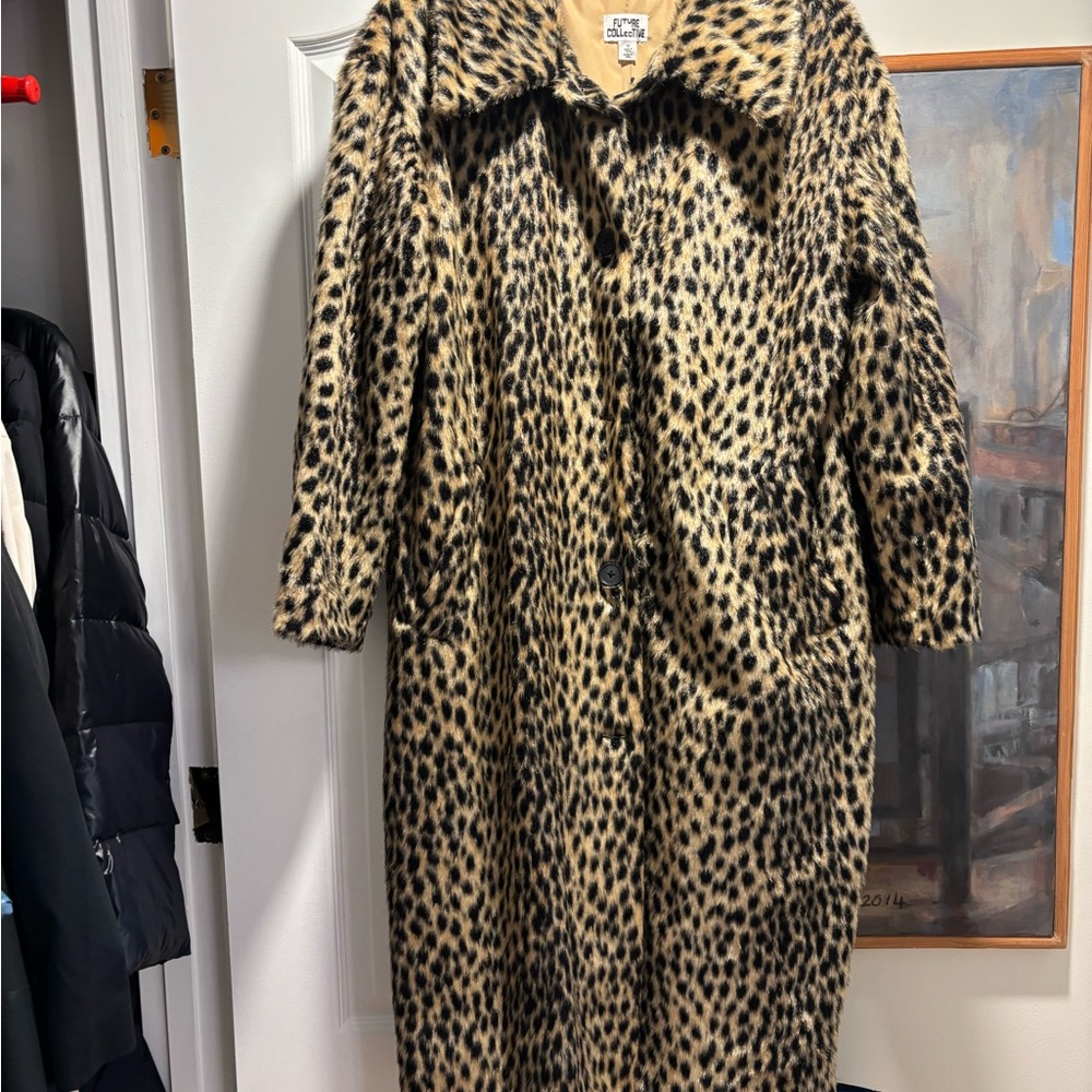 Chic Leopard Print Teddy Jacket